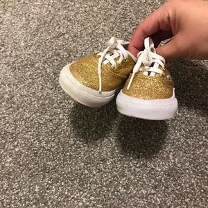 gold glitter vans toddler